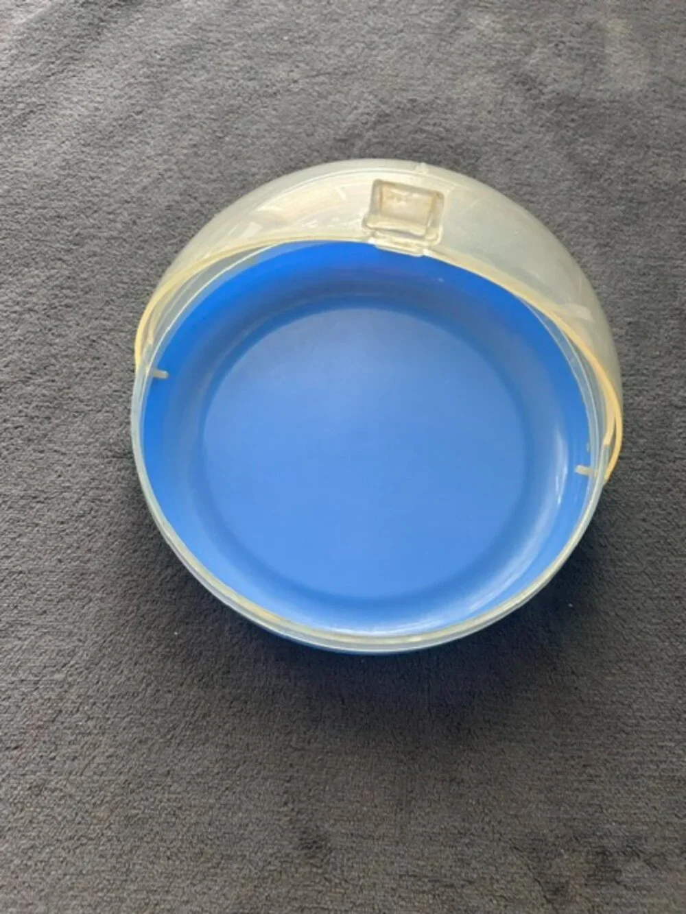 Vintage Schiller Plastik Blue Roll Top Serving Tray or Keeper